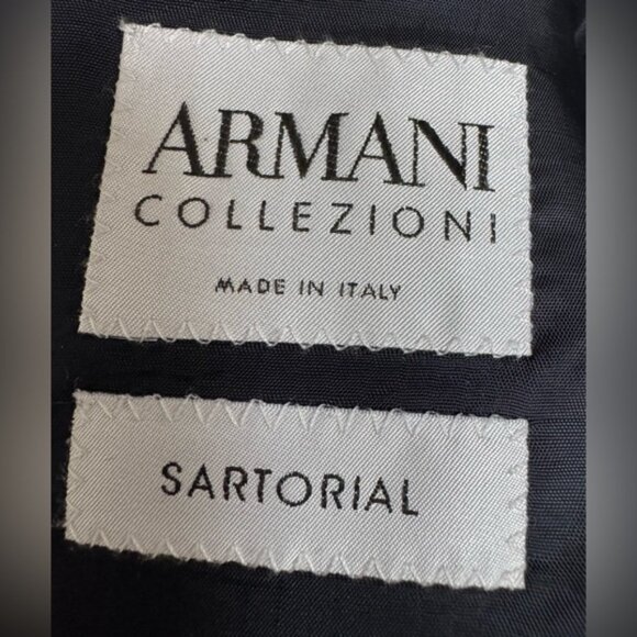 Armani Traditional Stylish Classic Navy Men 42R 36x30 2 Piece Suit Grad Prom - Picture 4 of 8